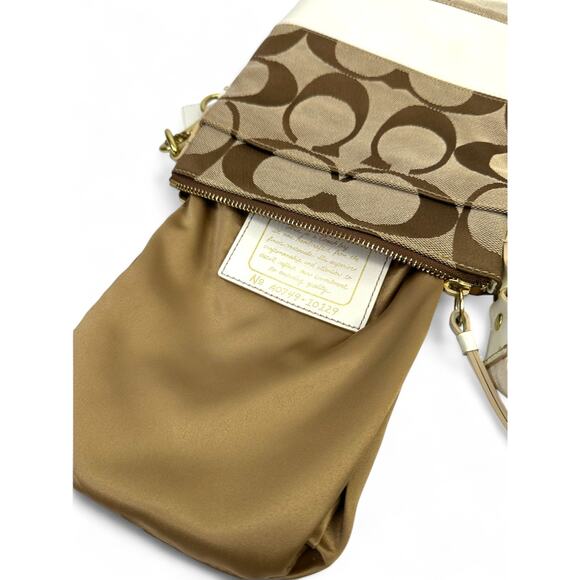 Coach Signature 2007 Crossbody Stripe Swingpack Canvas Bag - Picture 8 of 8